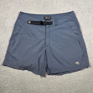 Mountain Hardwear Mens Hiking Shorts Gray Blue Size Large Nylon Belted Outdoor